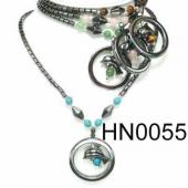 Assorted Colored Semi precious Stone Beads Hematite Dolphin Pendant Beads Stone Chain Choker Fashion Women Necklace